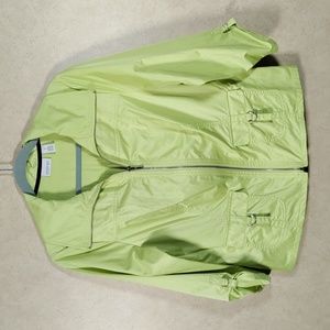 03161 Chico's Zynergy green satiny zip front jacket 1 M